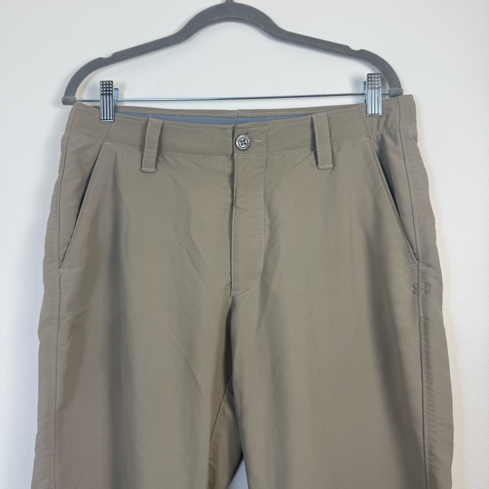 Under Armour Mens Khaki Chinos Golf Pants Active 32x34 Relax Fit Casual Gorpcore - Picture 3 of 15